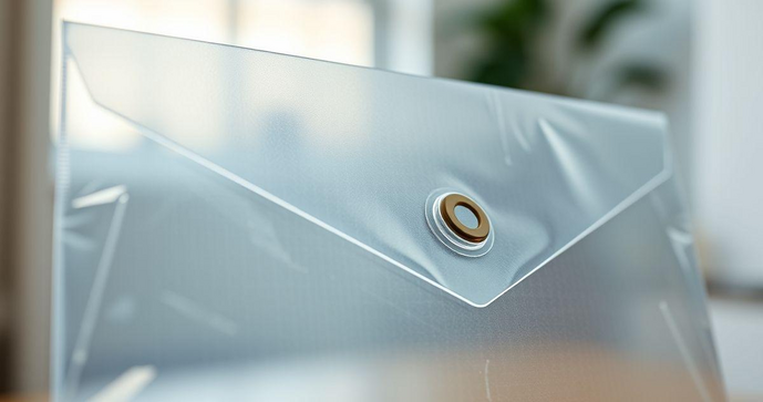 Envelope de plástico de segurança com lacre para proteção de documentos essenciais