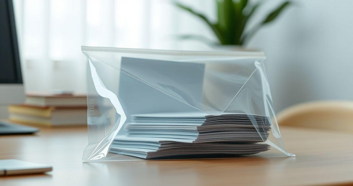 Envelope plástico adesivo de segurança para proteção de documentos