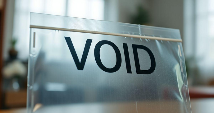 Envelope de plásticos tipo VOID para proteção de produtos